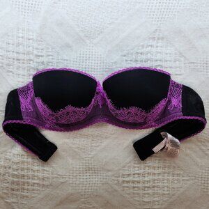 *CCO Sale/Shipping!* La Senza Black & Purple Lace Underwire Strapless Bra